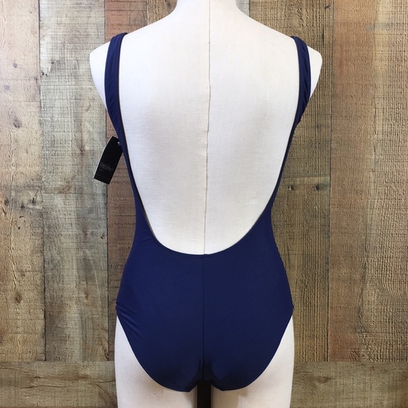 Mossimo Swimsuit Womens‎ Small Dark Night Blue Lace Up One Piece Swimwear - Picture 7 of 14